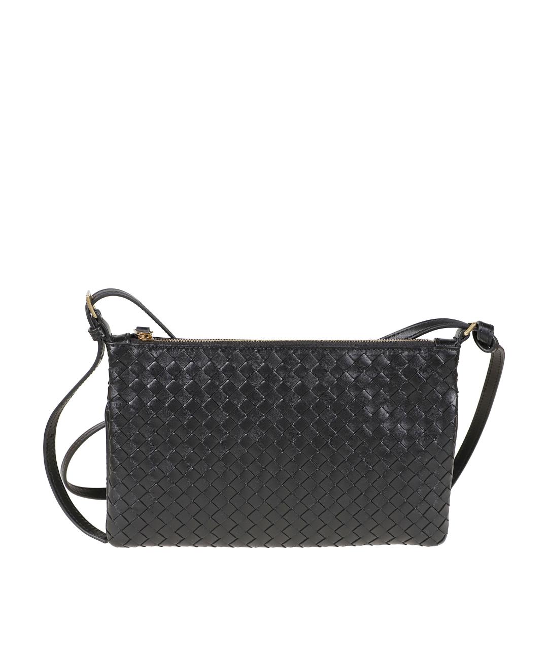 BOTTEGA VENETA Черная кожаная сумка через плечо, фото 1
