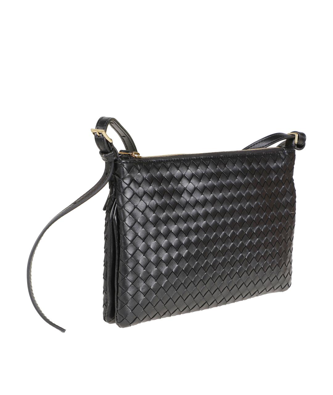 BOTTEGA VENETA Черная кожаная сумка через плечо, фото 3