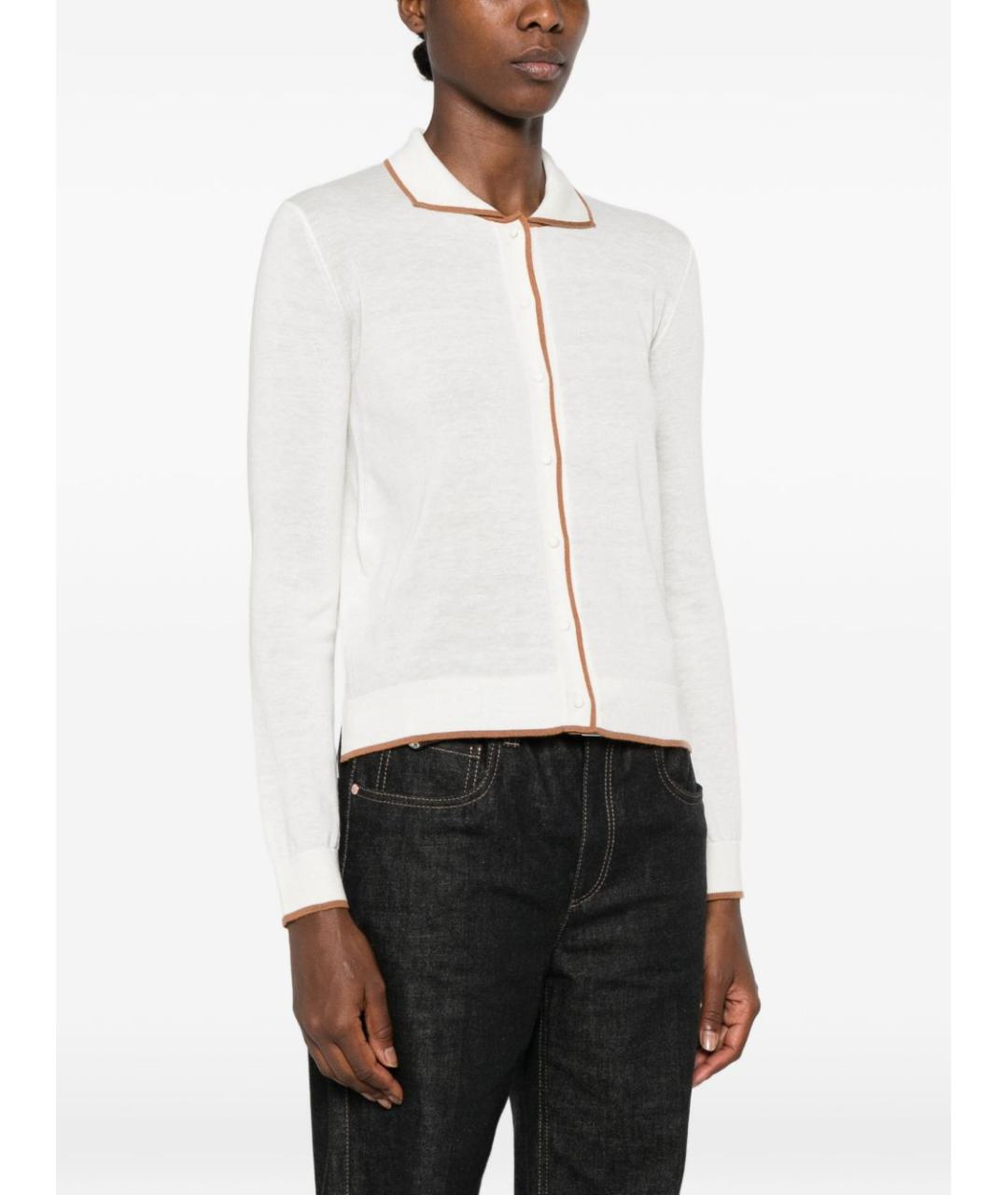 MAX MARA STUDIO Белый шерстяной кардиган, фото 3