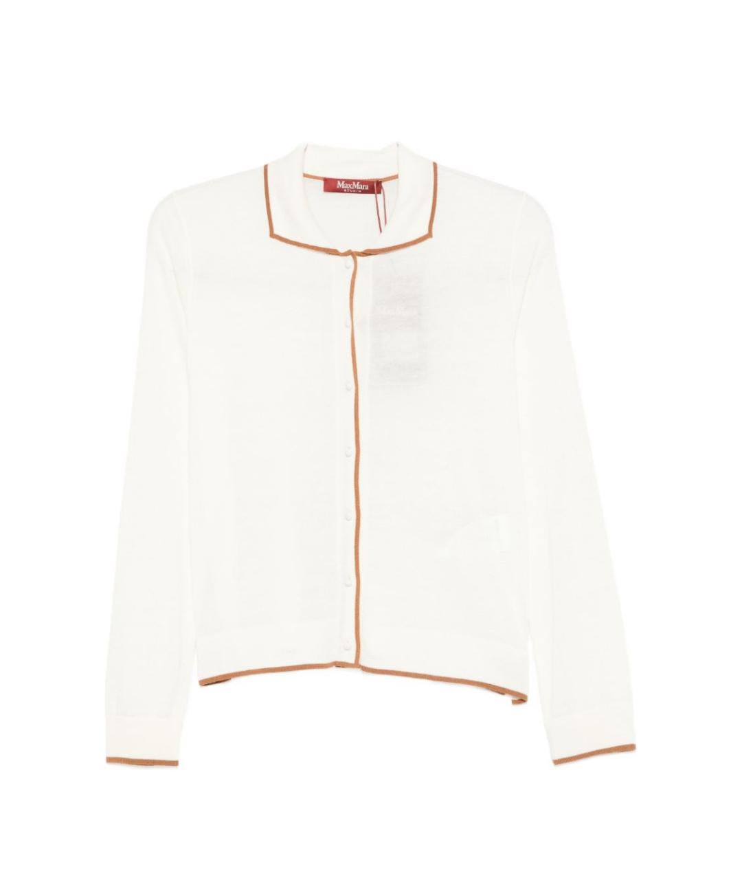 MAX MARA STUDIO Белый шерстяной кардиган, фото 1