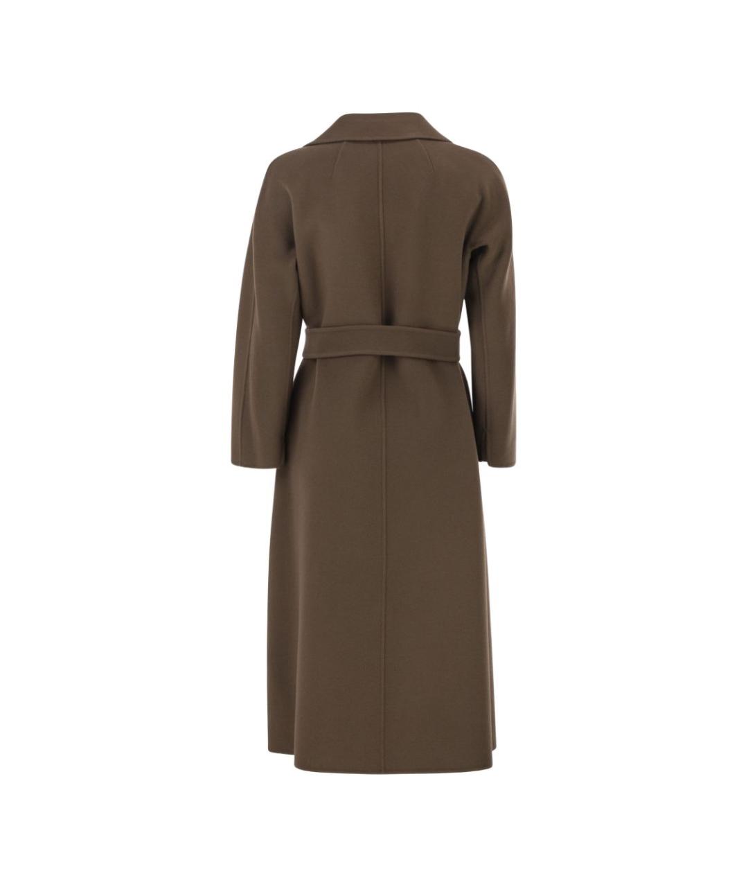 'S MAX MARA Коричневое шерстяное пальто, фото 3