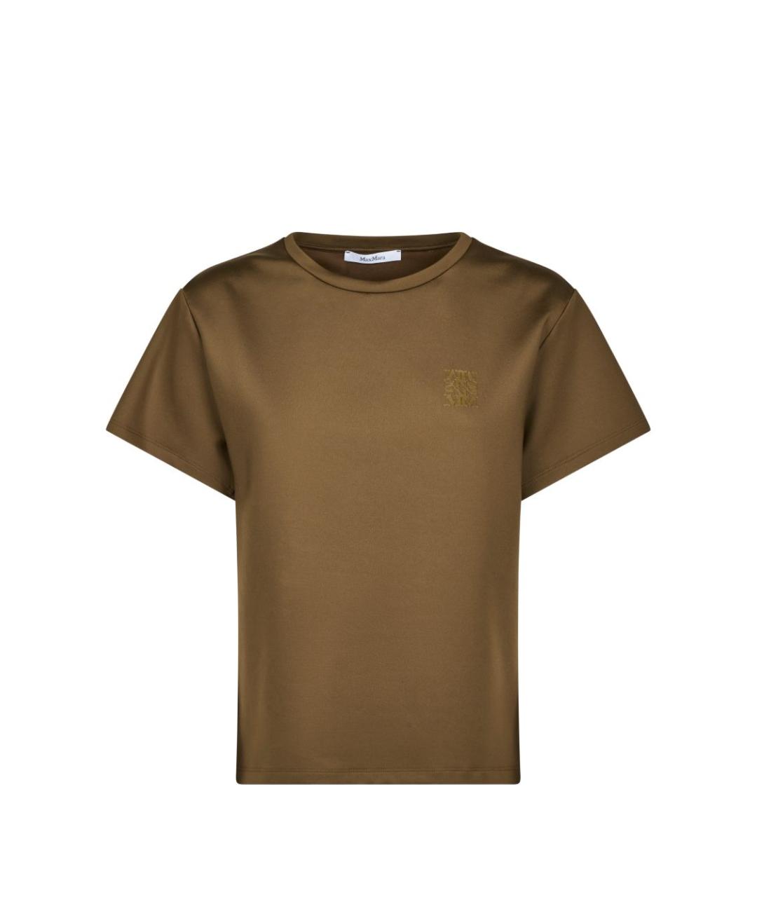 MAX MARA Хаки хлопковая футболка, фото 1