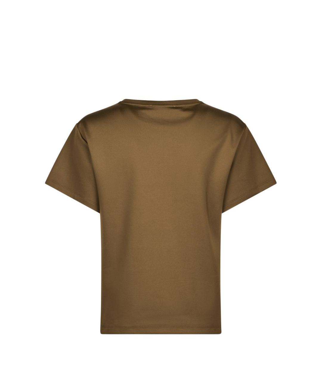MAX MARA Хаки хлопковая футболка, фото 3