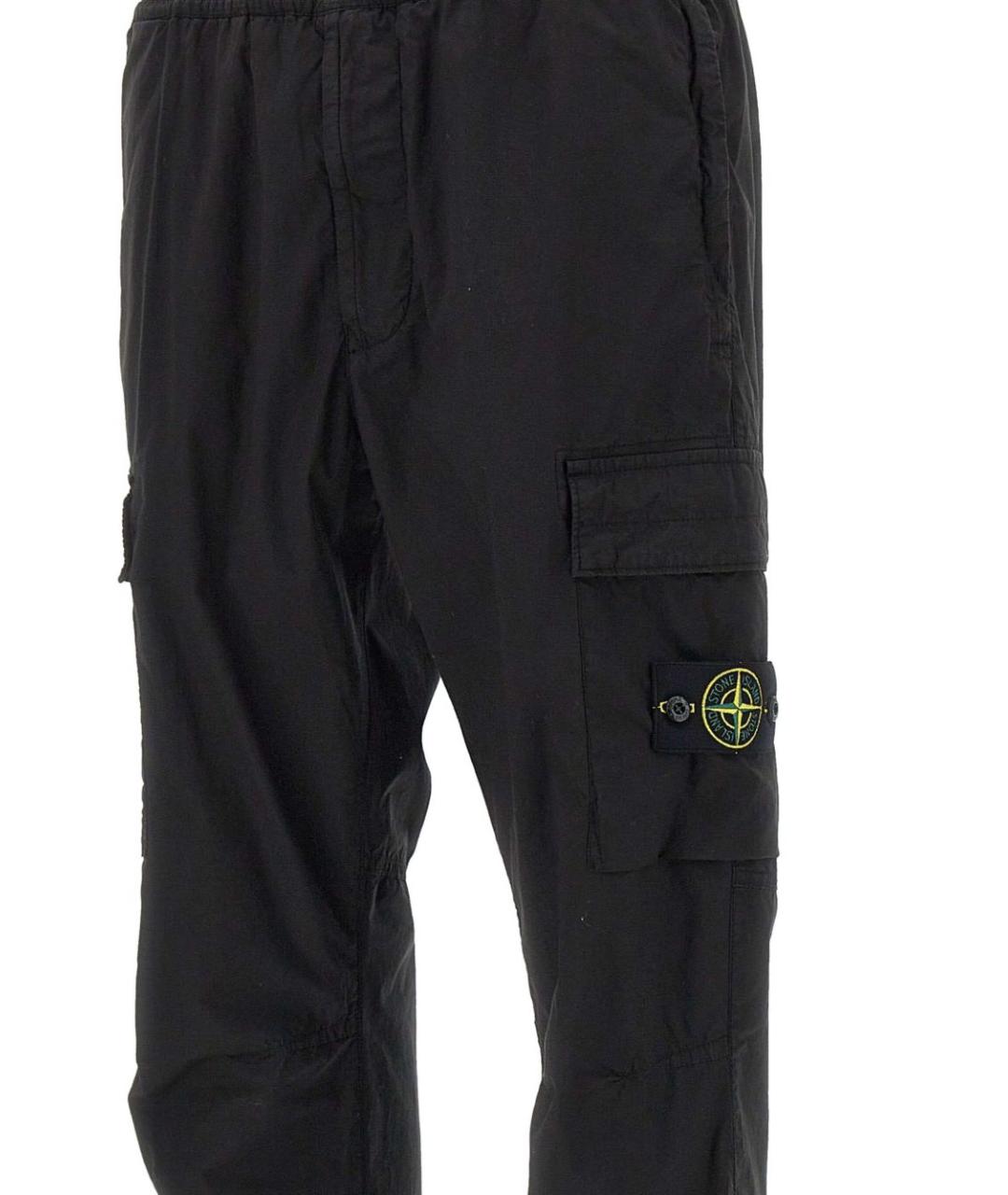 STONE ISLAND Черные хлопковые повседневные брюки, фото 4