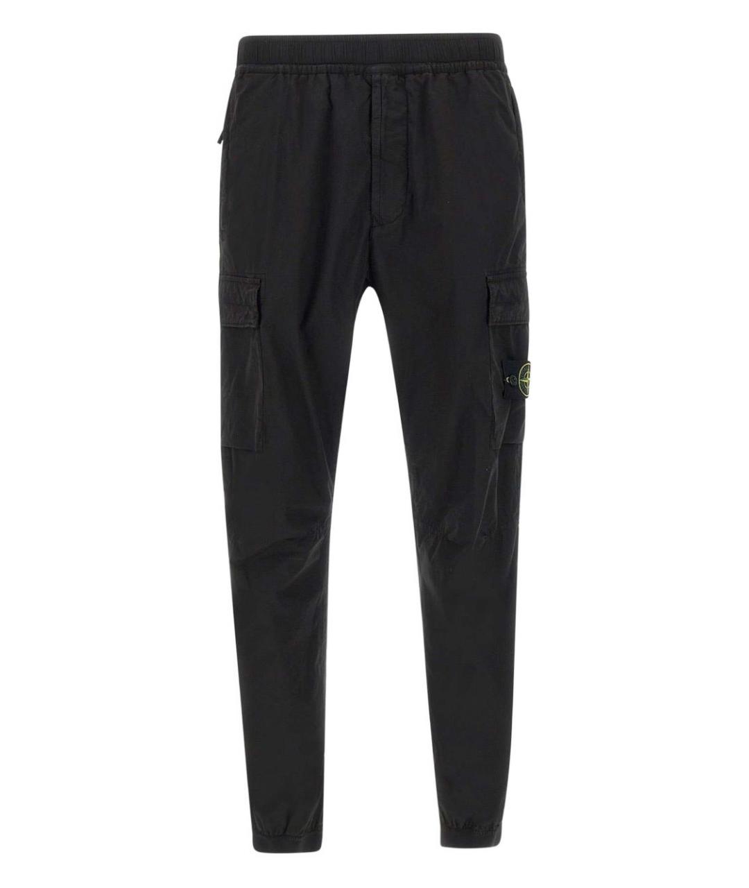 STONE ISLAND Черные хлопковые повседневные брюки, фото 1
