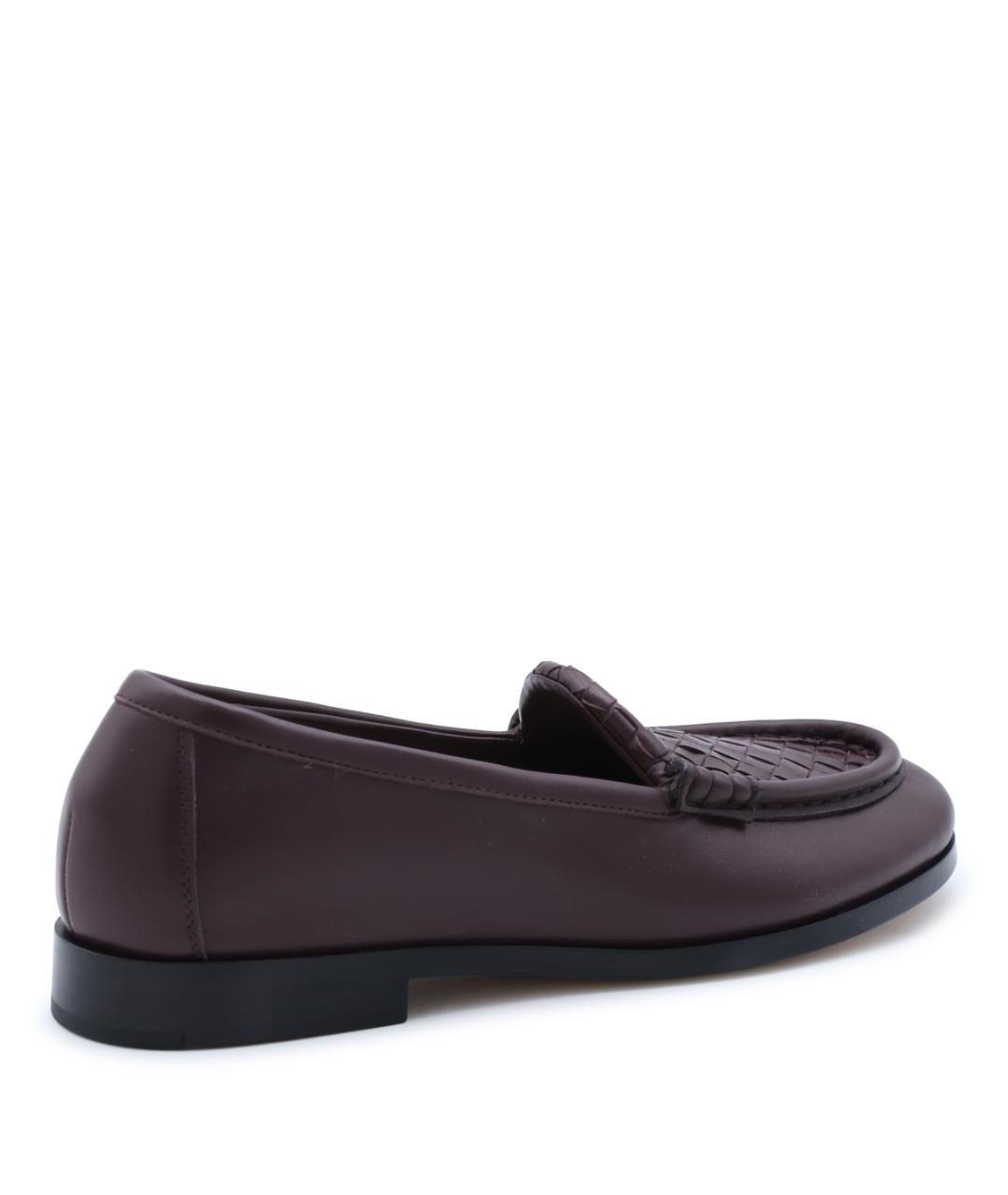 BOTTEGA VENETA Бордовые кожаные лоферы, фото 6