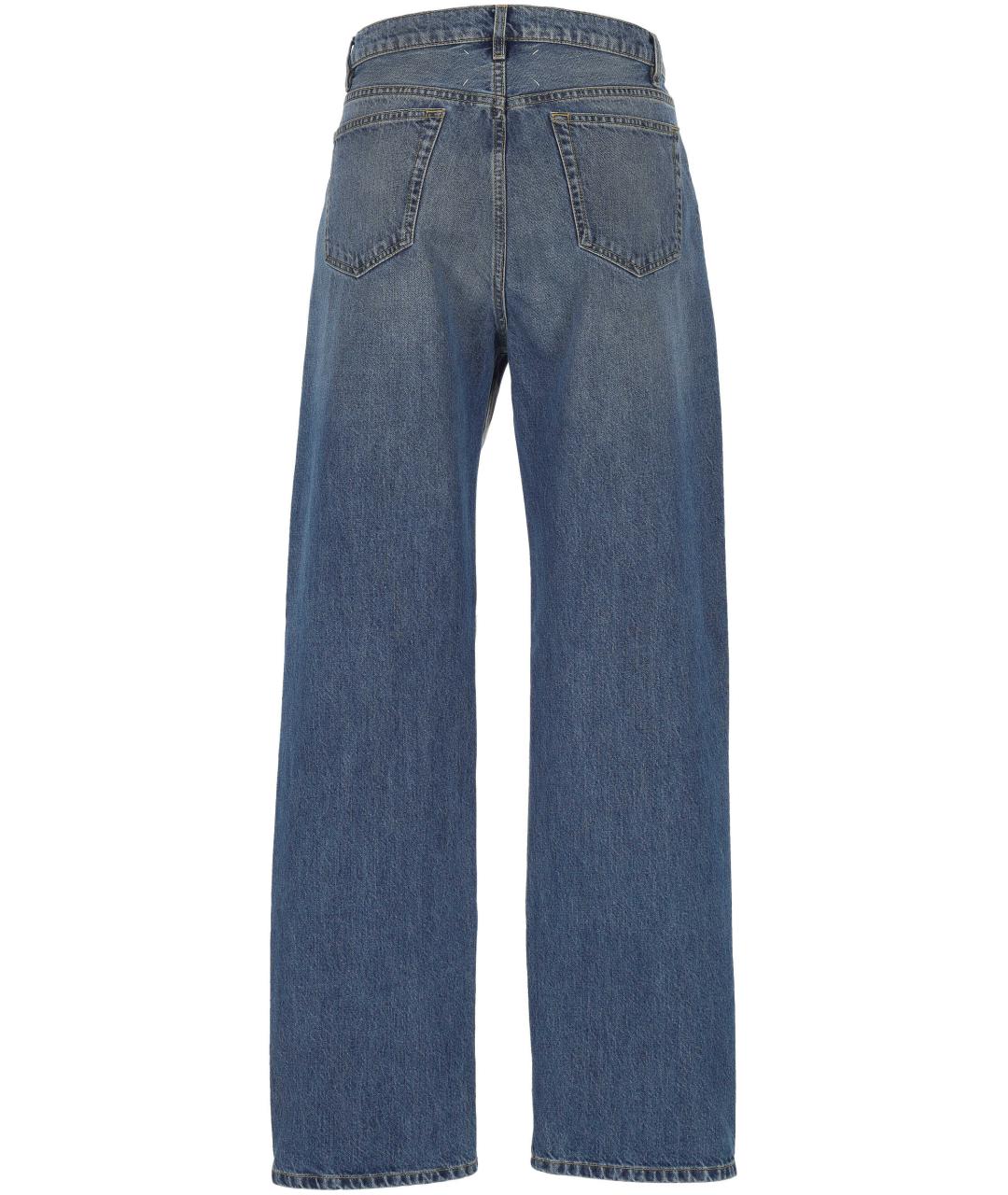MAISON MARGIELA Синие хлопковые прямые джинсы, фото 3