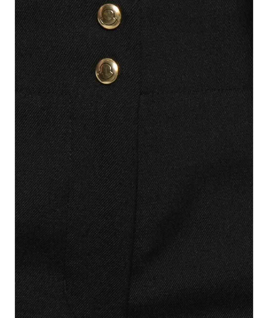 MONCLER Черные полиэстеровые прямые брюки, фото 2