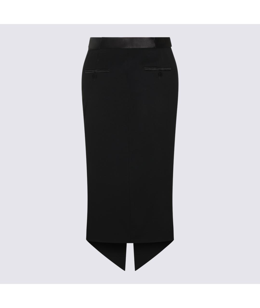 TOM FORD Черная шерстяная юбка миди, фото 4