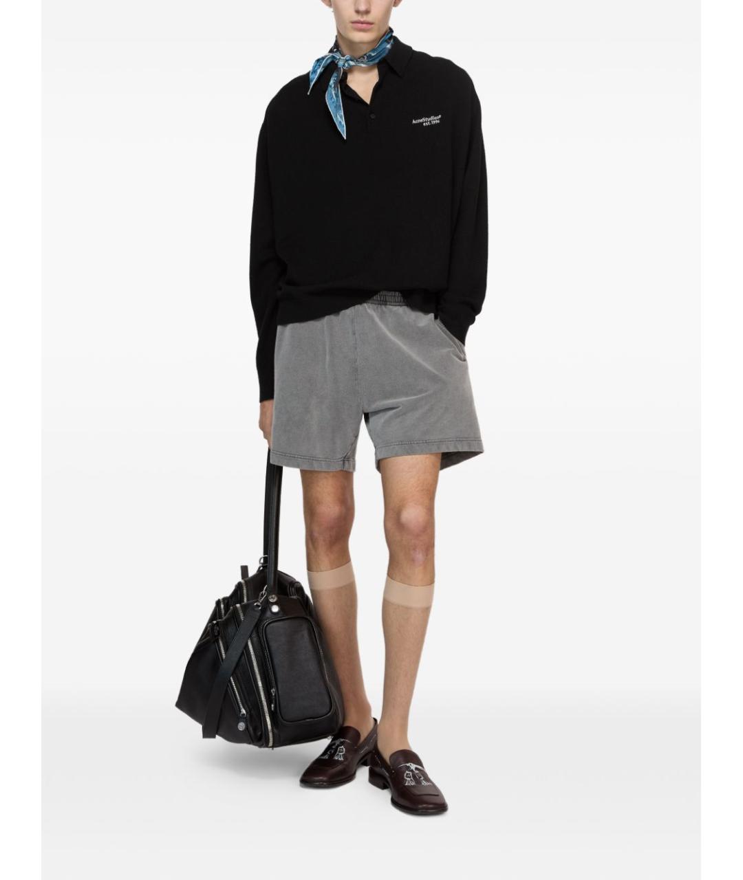ACNE STUDIOS Черное поло с длинным рукавом, фото 2