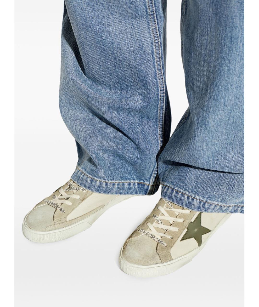 GOLDEN GOOSE Бежевые кожаные низкие кроссовки / кеды, фото 6