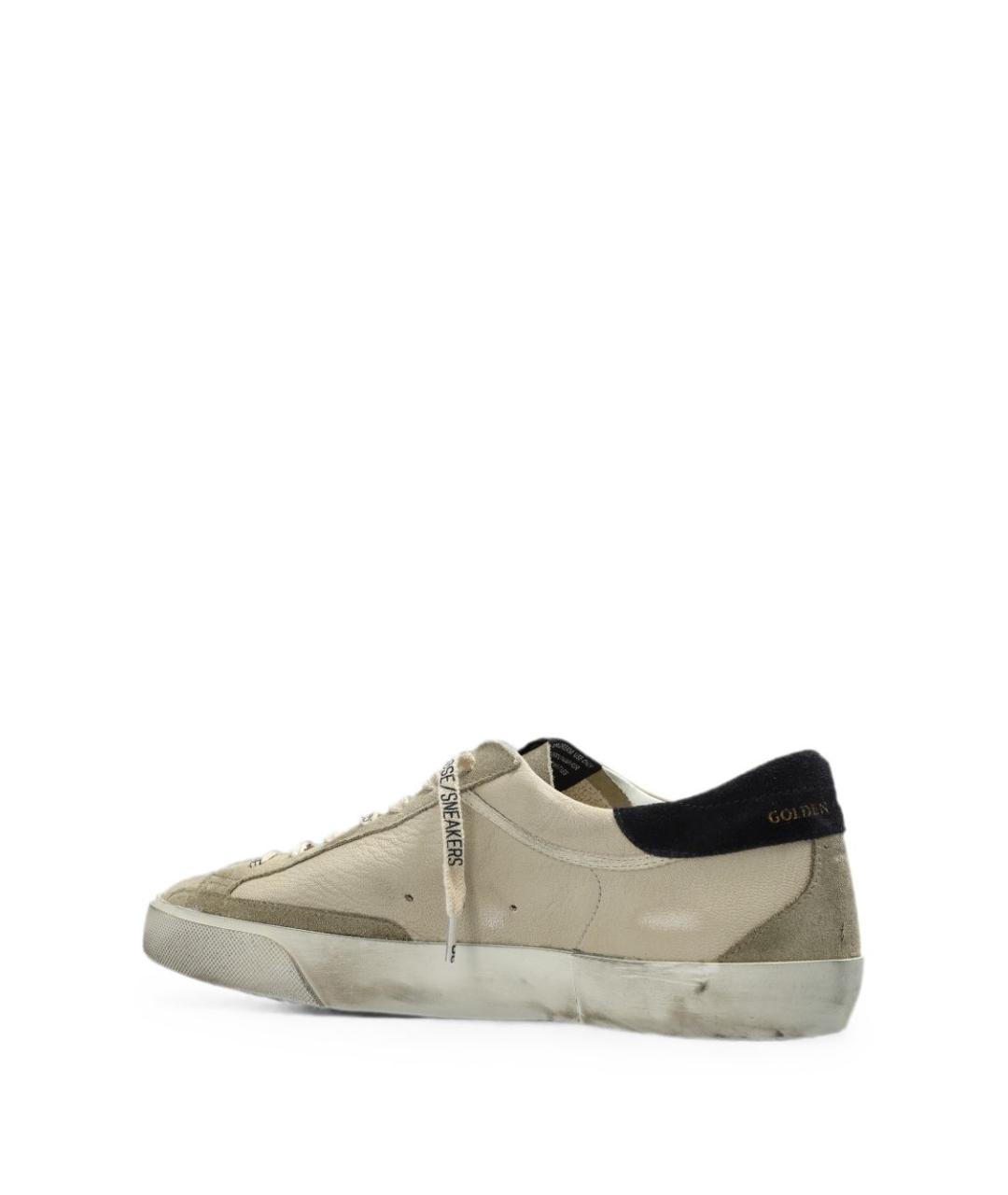 GOLDEN GOOSE Бежевые кожаные низкие кроссовки / кеды, фото 3