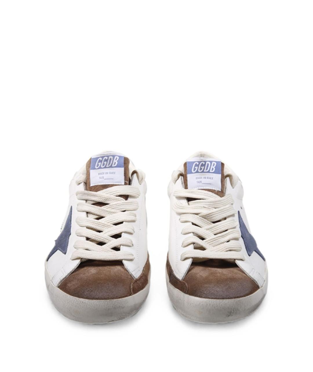 GOLDEN GOOSE Белые кожаные низкие кроссовки / кеды, фото 3