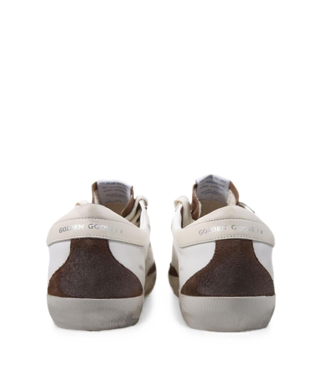 GOLDEN GOOSE Белые кожаные низкие кроссовки / кеды, фото 2