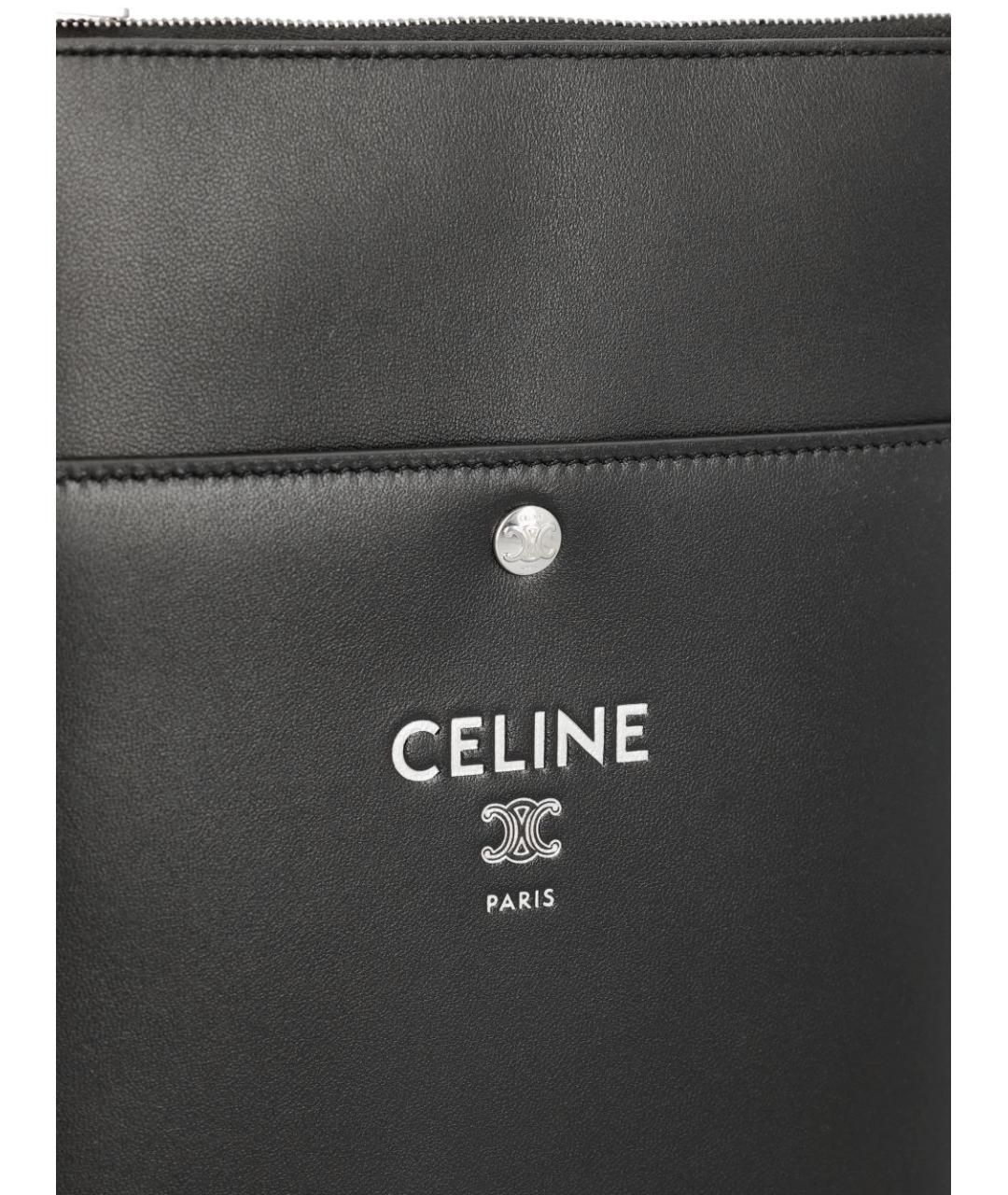 CELINE Черная кожаная сумка на плечо, фото 4