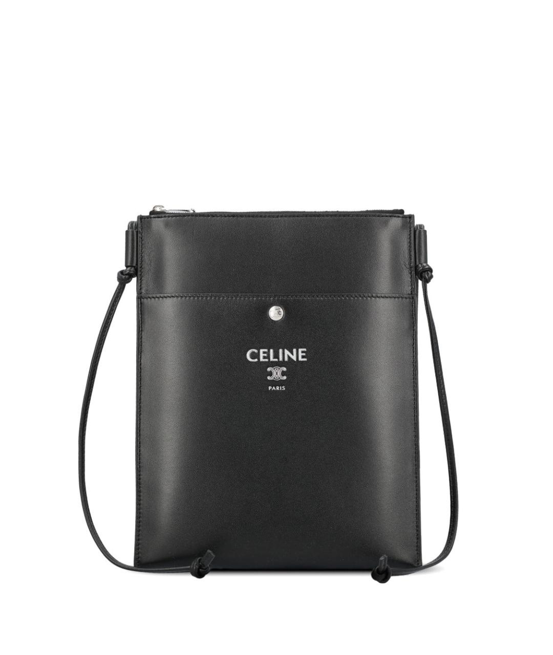 CELINE Черная кожаная сумка на плечо, фото 1