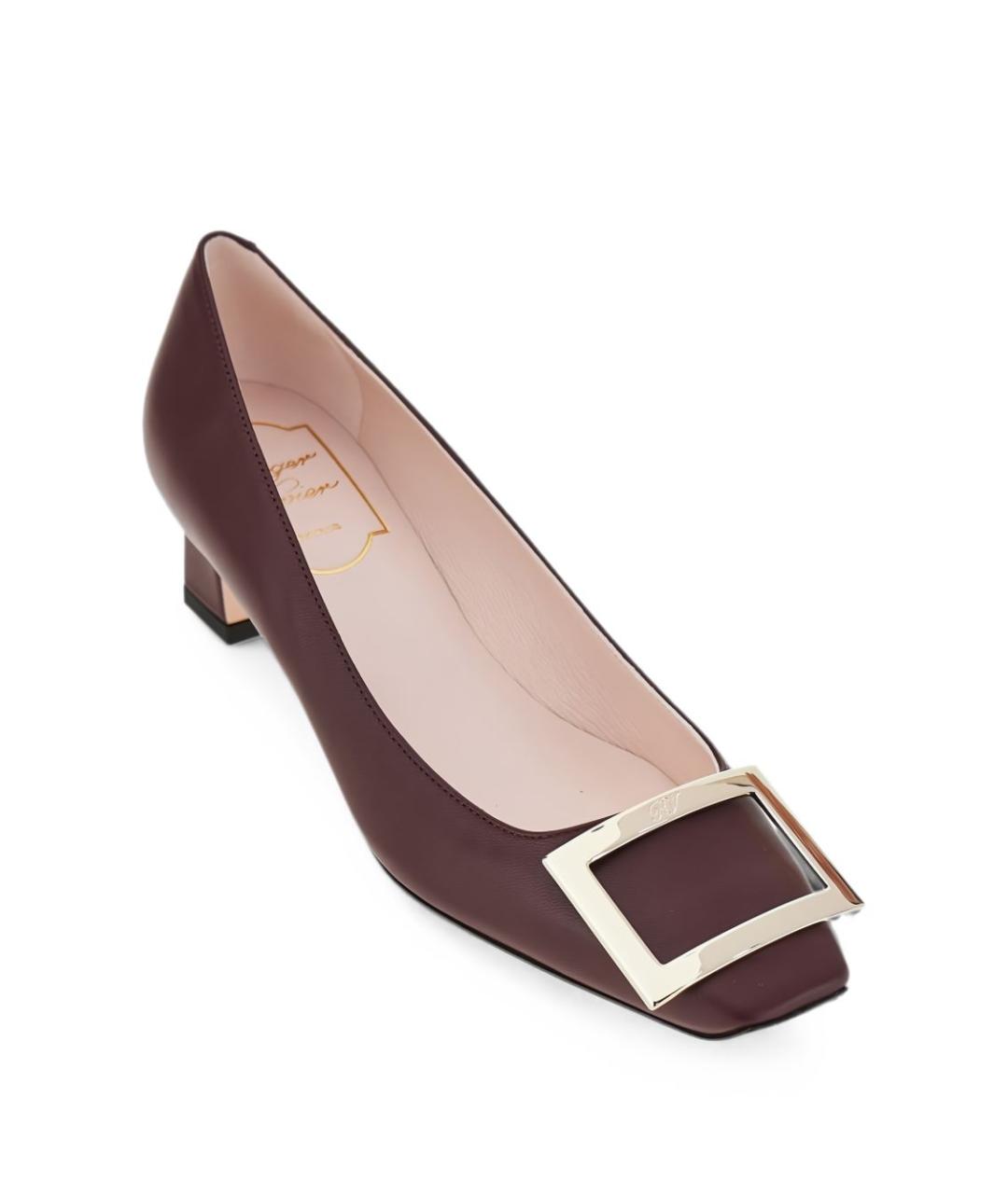 ROGER VIVIER Бордовые кожаные туфли, фото 2