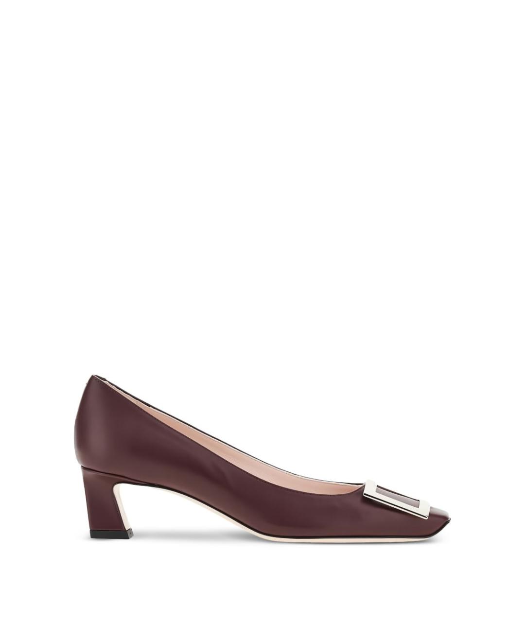 ROGER VIVIER Бордовые кожаные туфли, фото 3