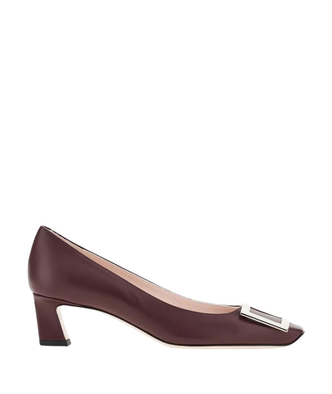 ROGER VIVIER Бордовые кожаные туфли, фото 1