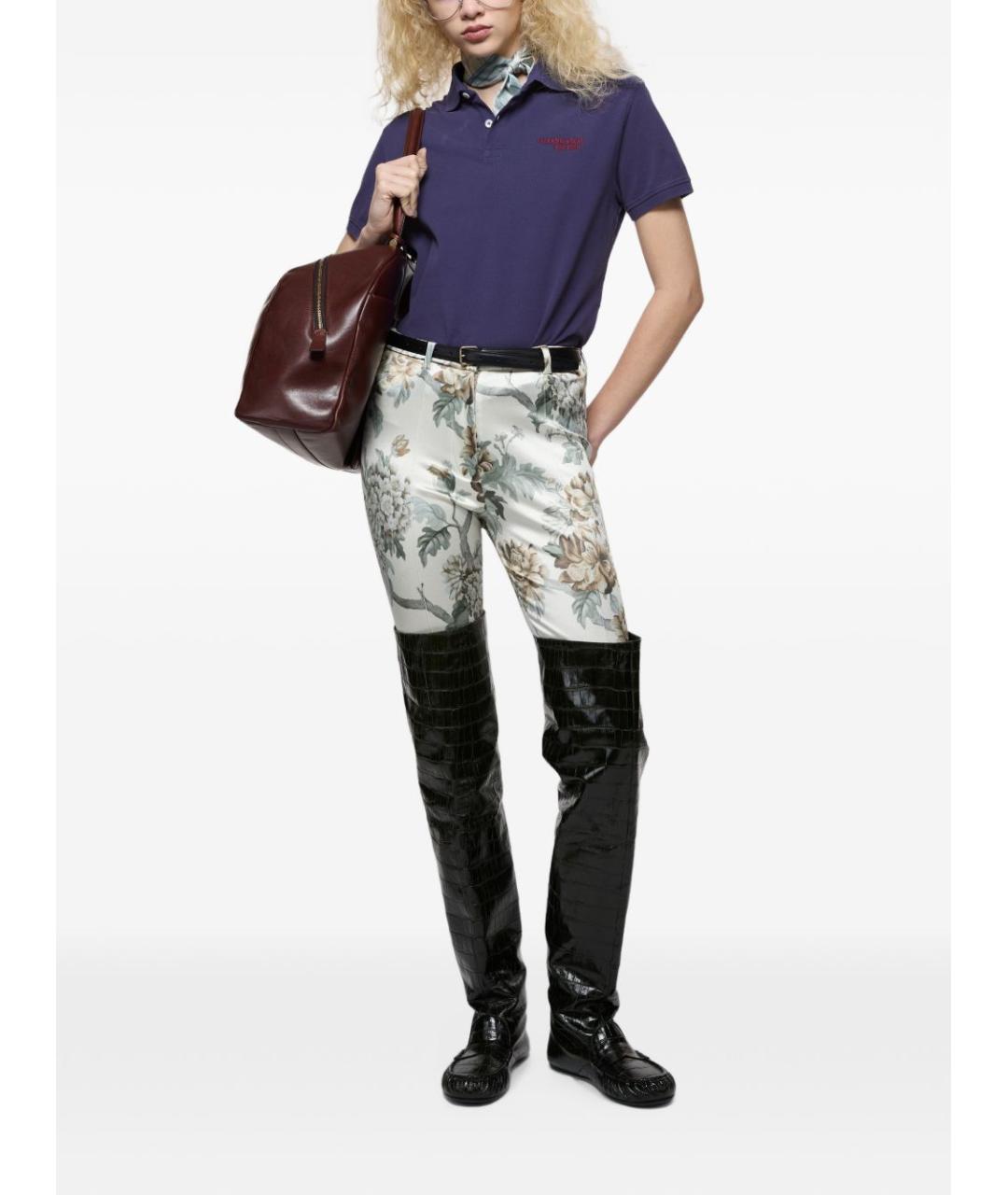 ACNE STUDIOS Синее хлопковое поло с коротким рукавом, фото 4