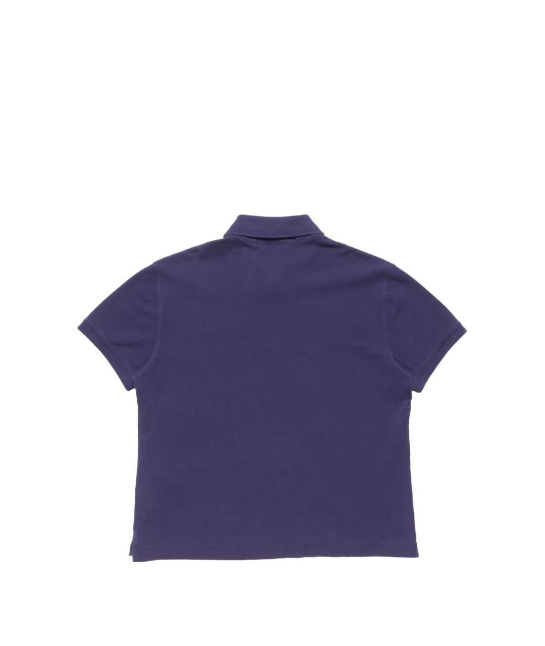 ACNE STUDIOS Синее хлопковое поло с коротким рукавом, фото 5