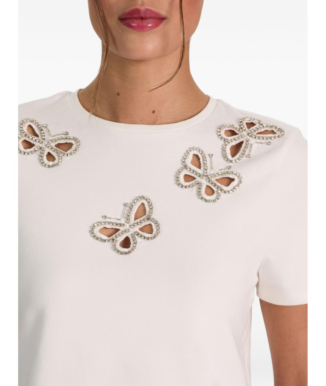 ALICE+OLIVIA Белая хлопковая футболка, фото 4