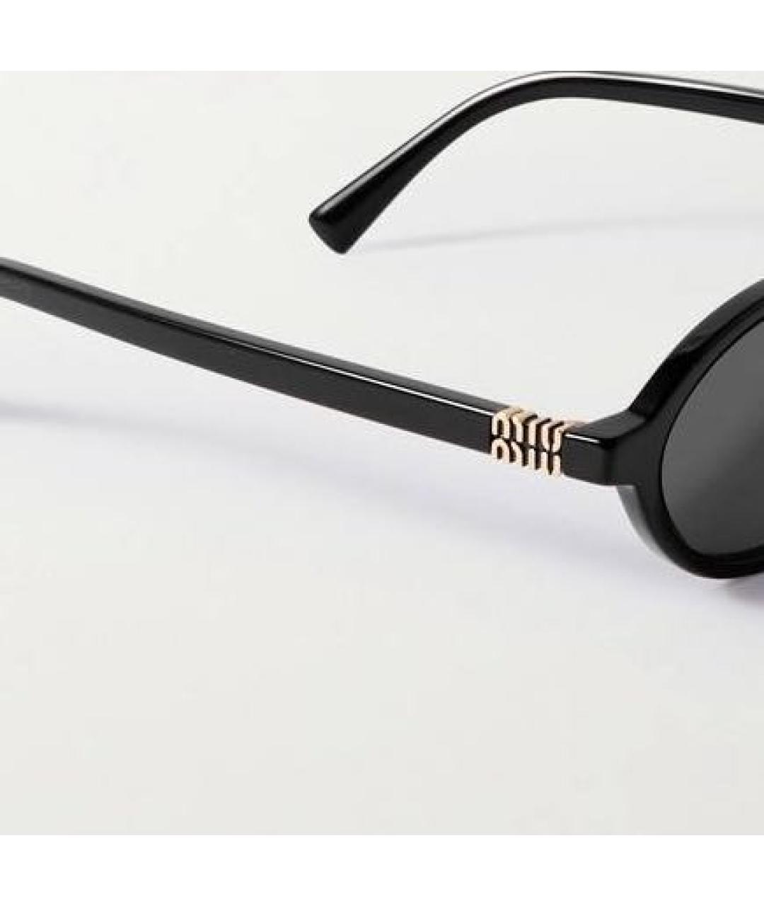 MIU MIU Черные пластиковые солнцезащитные очки, фото 3