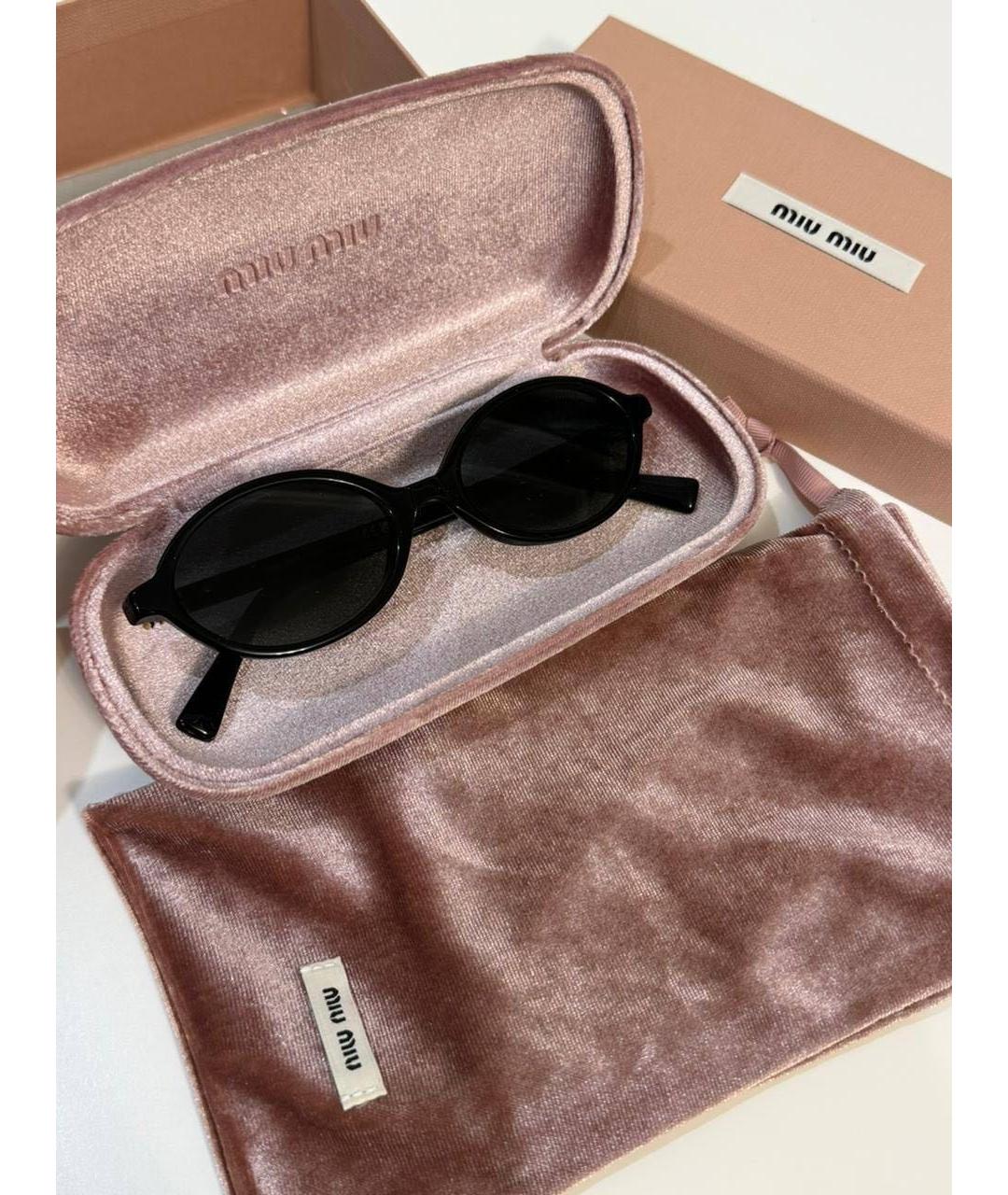 MIU MIU Черные пластиковые солнцезащитные очки, фото 4