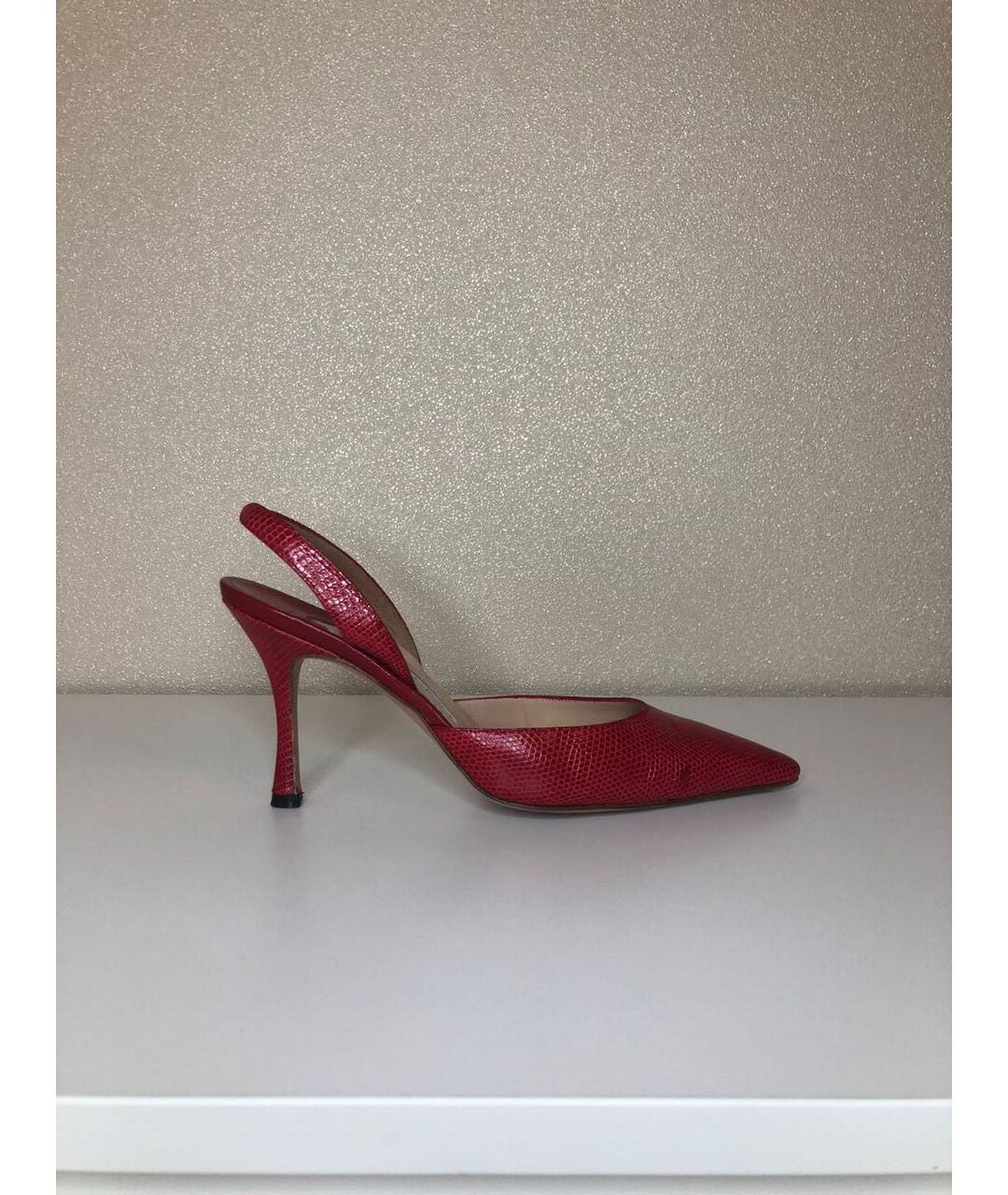 MANOLO BLAHNIK Красные кожаные туфли, фото 9