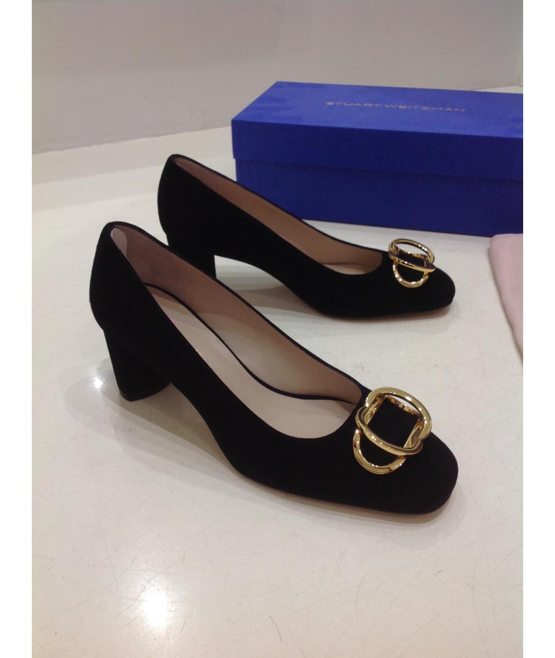 STUART WEITZMAN Черные замшевые туфли, фото 4