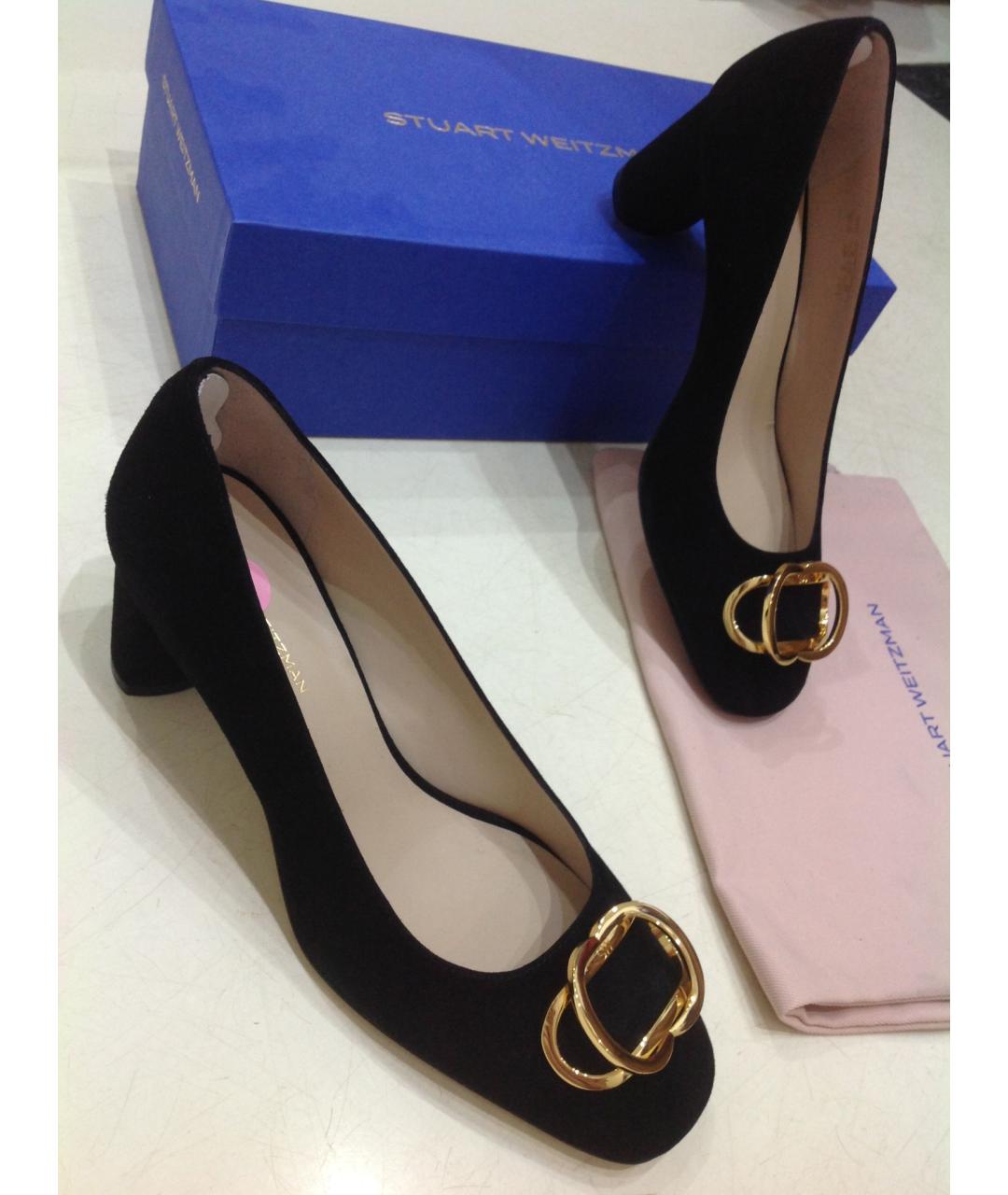 STUART WEITZMAN Черные замшевые туфли, фото 5