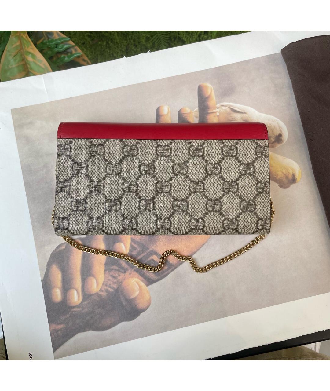 GUCCI Красная тканевая сумка через плечо, фото 2