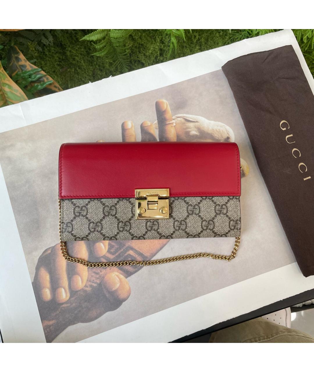 GUCCI Красная тканевая сумка через плечо, фото 8