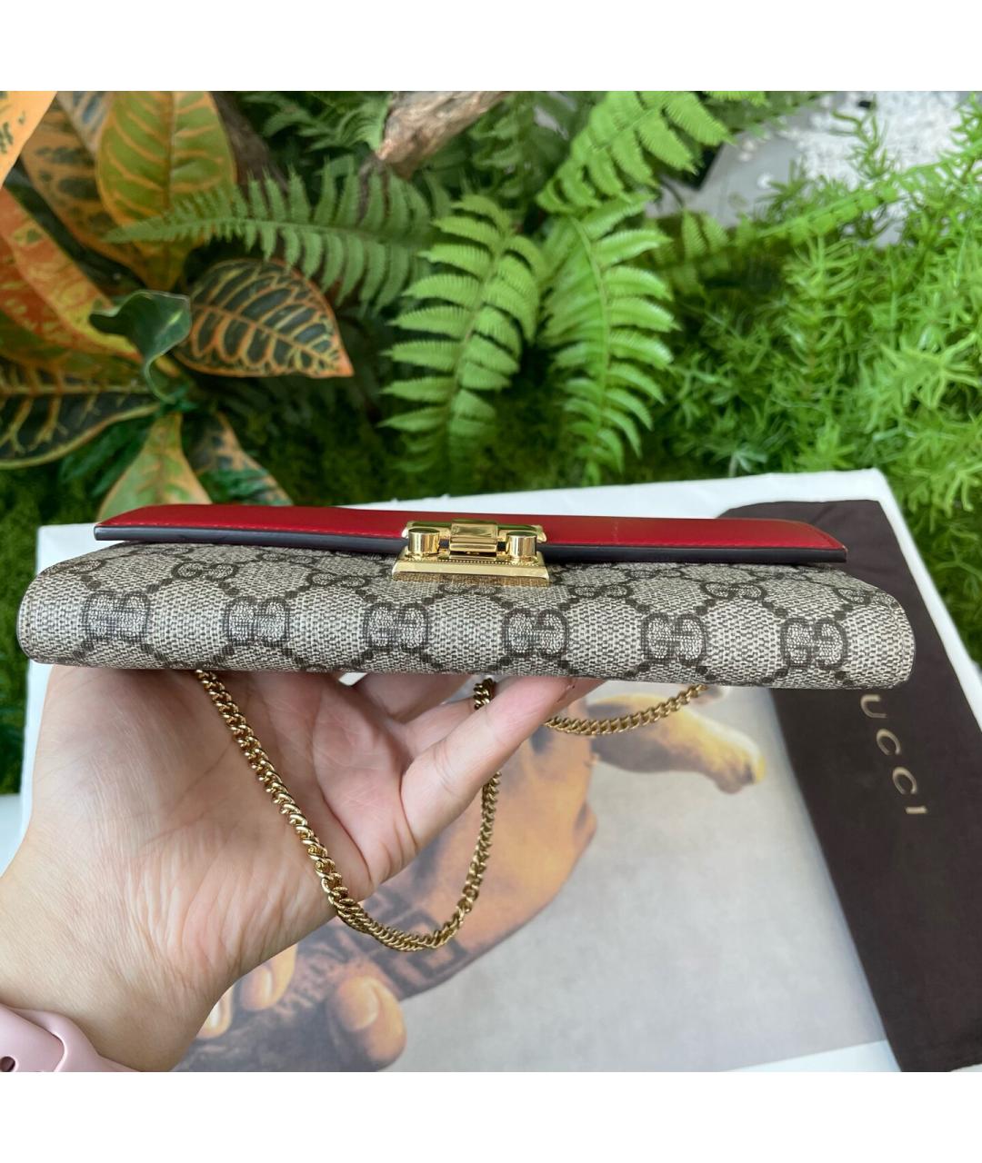 GUCCI Красная тканевая сумка через плечо, фото 5