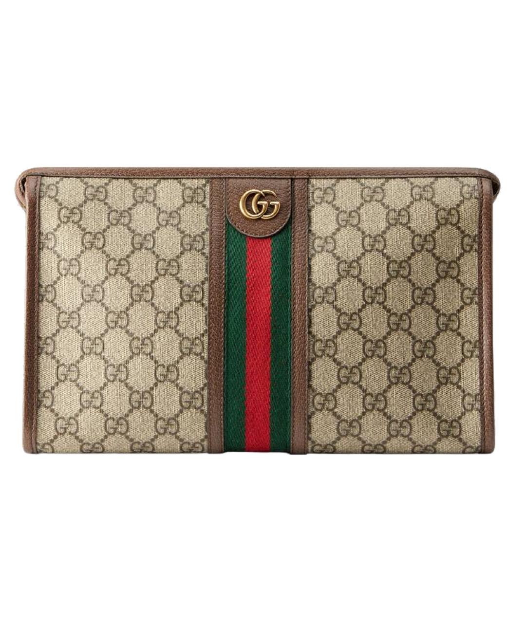GUCCI Бежевая канва папка для документов, фото 1
