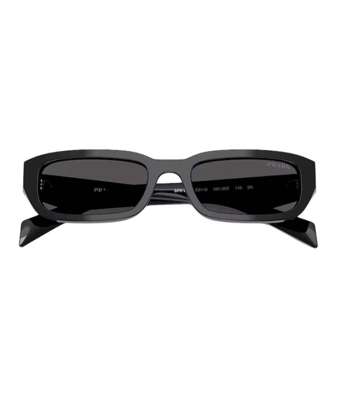 PRADA Черные пластиковые солнцезащитные очки, фото 3