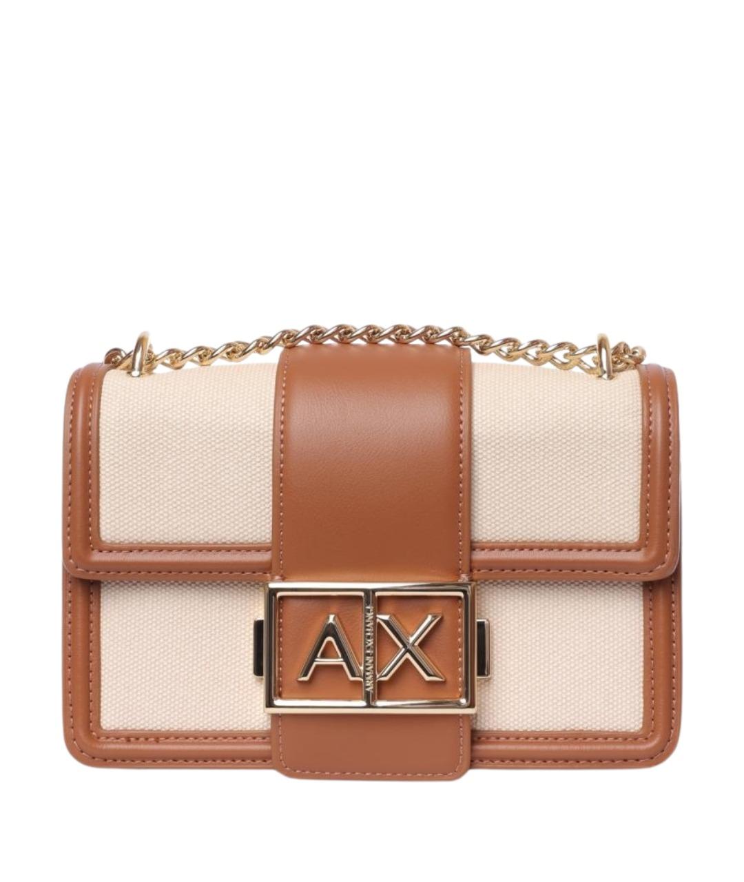 ARMANI EXCHANGE Бежевая тканевая сумка через плечо, фото 1