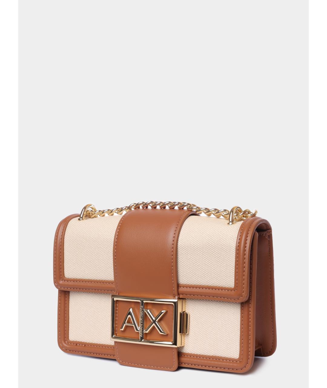 ARMANI EXCHANGE Бежевая тканевая сумка через плечо, фото 3