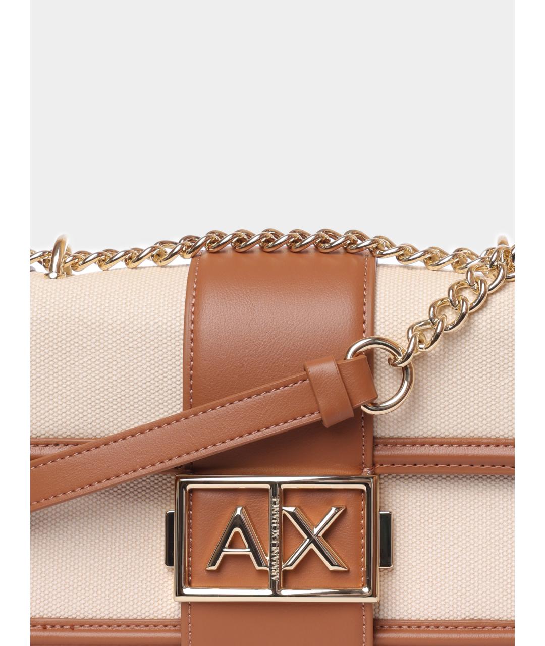 ARMANI EXCHANGE Бежевая тканевая сумка через плечо, фото 4