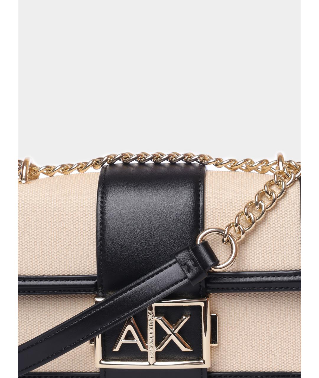 ARMANI EXCHANGE Бежевая тканевая сумка через плечо, фото 3