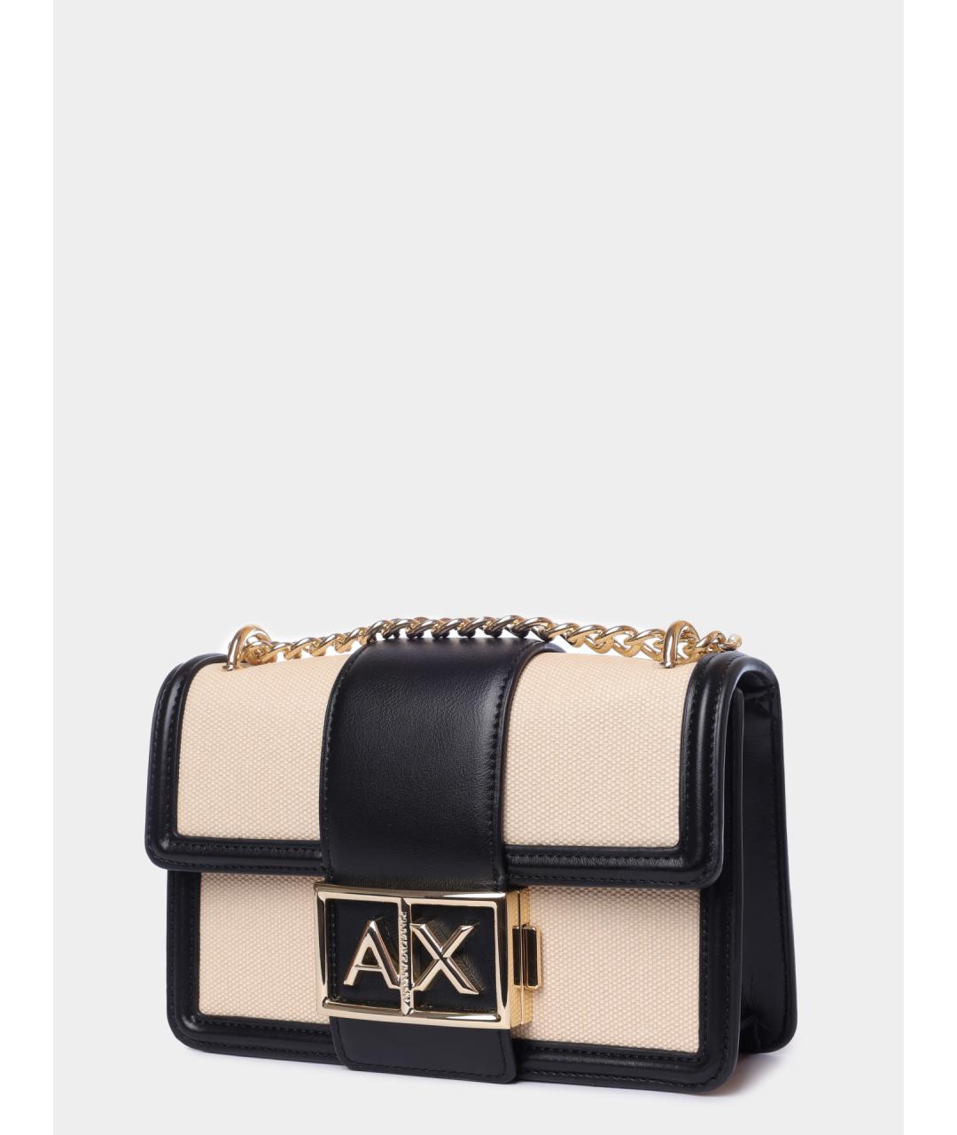 ARMANI EXCHANGE Бежевая тканевая сумка через плечо, фото 2