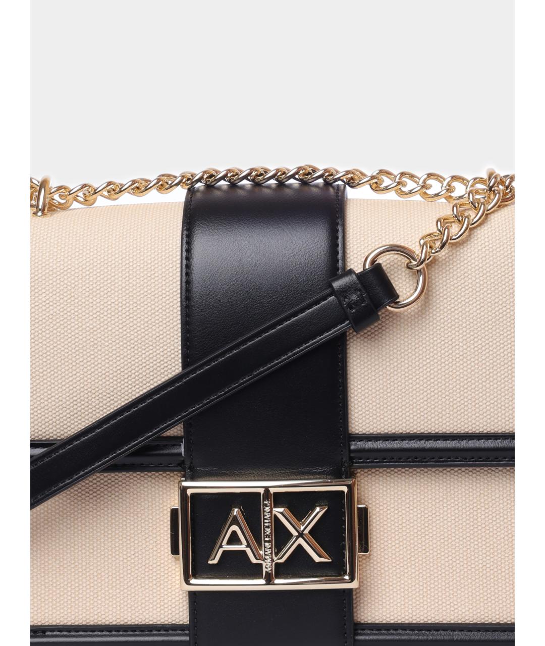 ARMANI EXCHANGE Бежевая тканевая сумка через плечо, фото 3