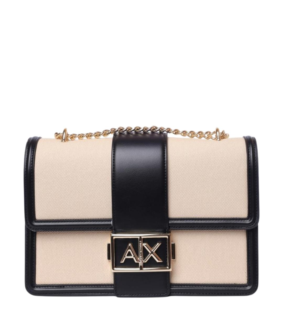 ARMANI EXCHANGE Бежевая тканевая сумка через плечо, фото 1
