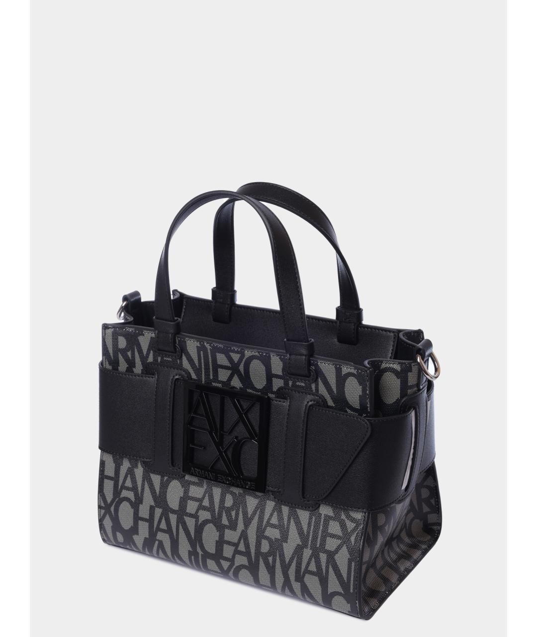 ARMANI EXCHANGE Черная тканевая сумка тоут, фото 2