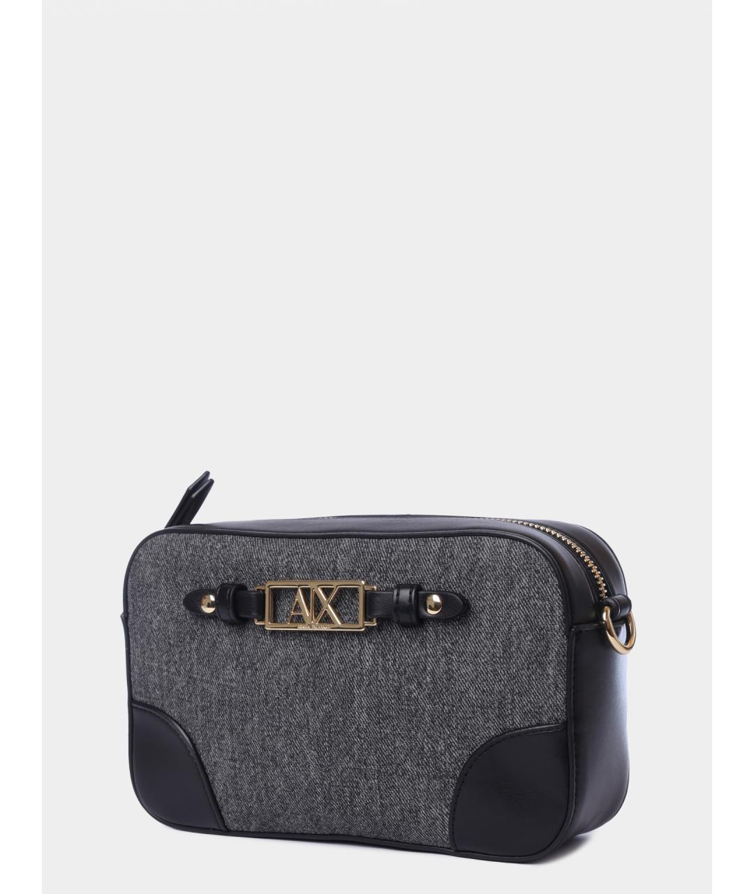 ARMANI EXCHANGE Черная тканевая сумка через плечо, фото 2