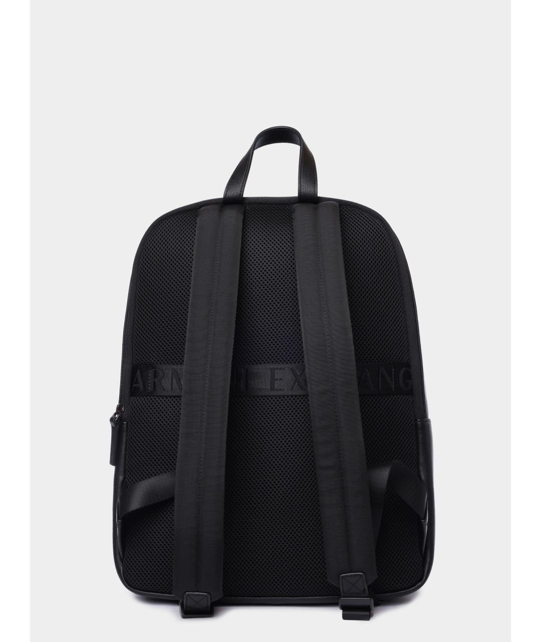 ARMANI EXCHANGE Черный кожаный рюкзак, фото 4