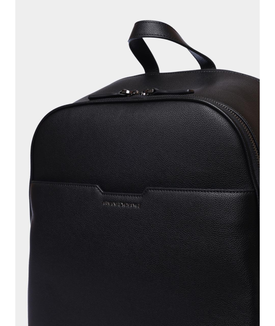 ARMANI EXCHANGE Черный кожаный рюкзак, фото 3