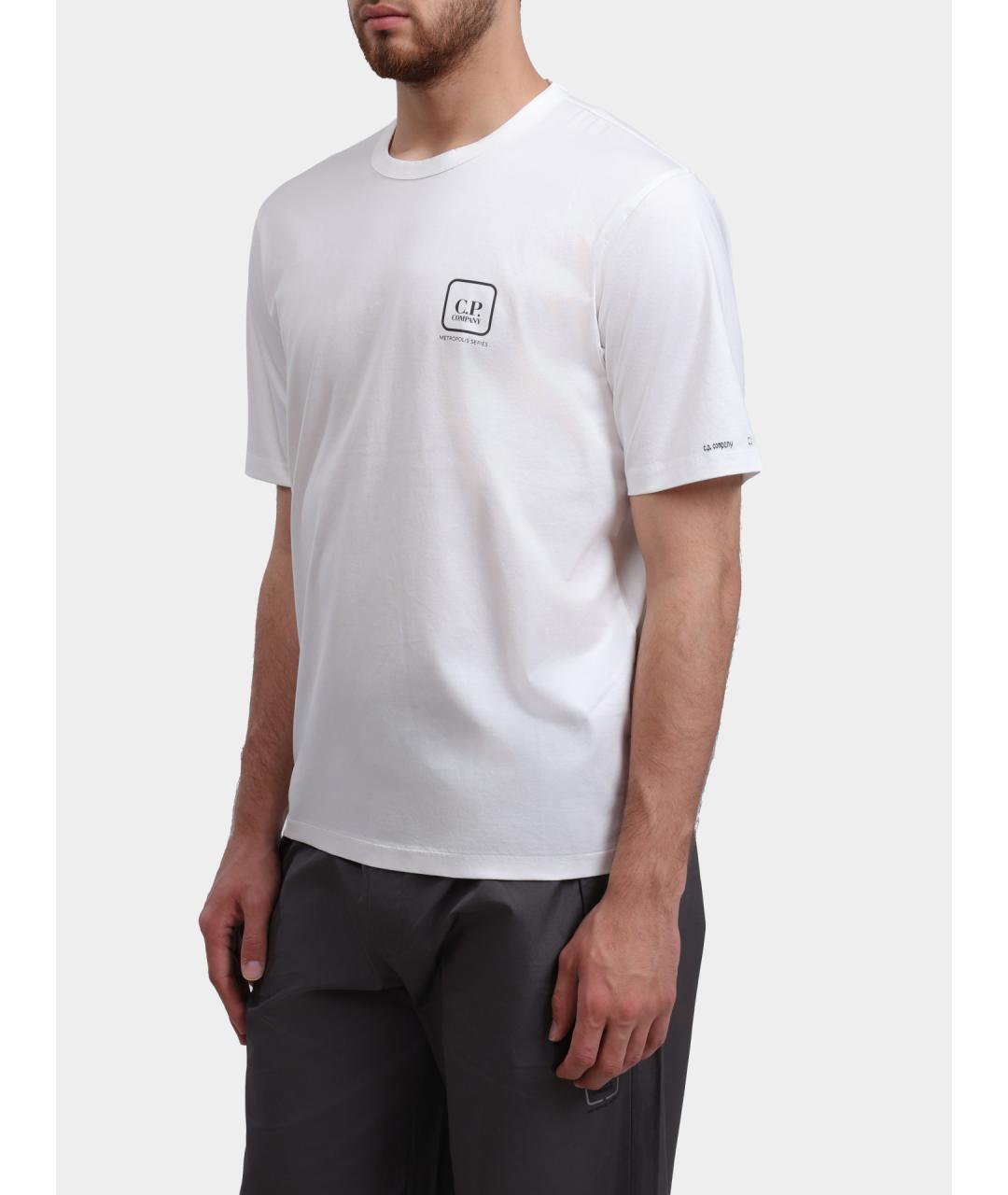 CP COMPANY Белая хлопковая футболка, фото 3