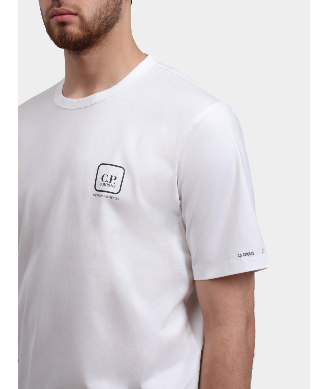 CP COMPANY Белая хлопковая футболка, фото 4