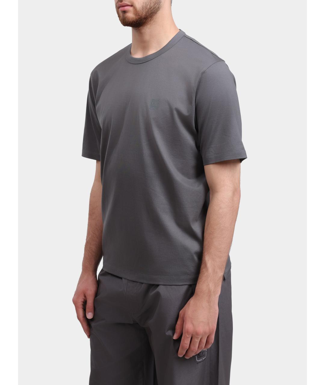 CP COMPANY Серая хлопковая футболка, фото 3